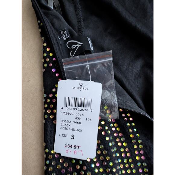 windsor iridescent studded backless halter dress small nwt - Picture 7 of 13